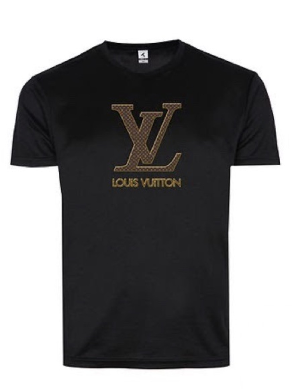 Luxury LV Black T-Shirt with Gold Monogram Print